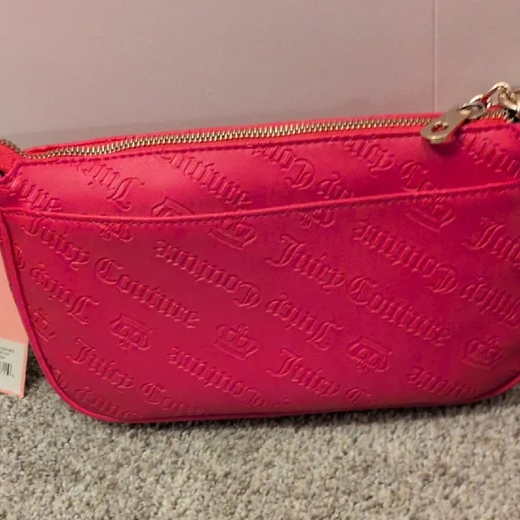 Nwt Juicy Couture Hot Pink Shoulder Bag with Gold Chain - Picture 10 of 16
